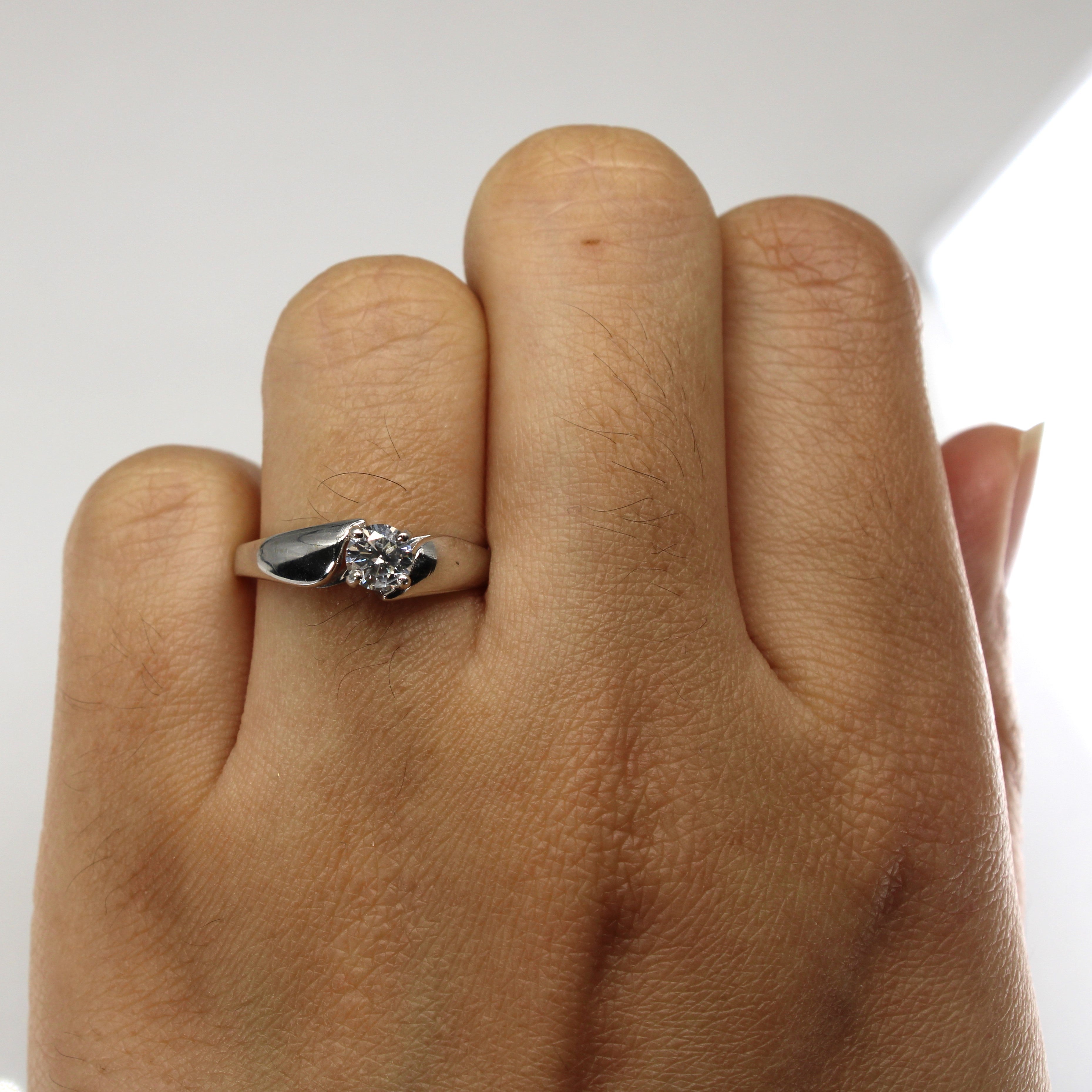 Solitaire Diamond White Gold Ring | 0.27ct | SZ 7 |