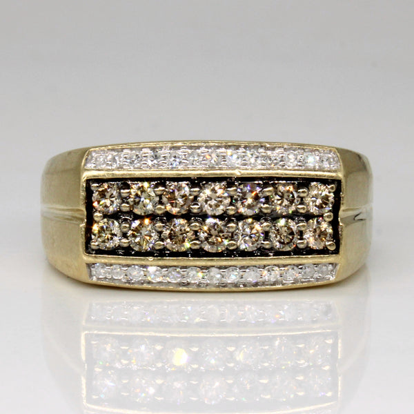 Light Brown & White Diamond Ring | 0.65ctw | SZ 10.25 |