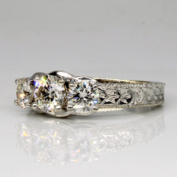 Three Stone Diamond Engagement Ring | 1.45ctw | SZ 7.5 |