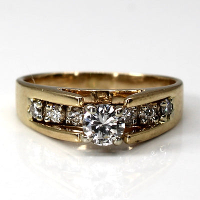 High Set Diamond with Accents Ring | 0.39ctw | SZ 5.25 |