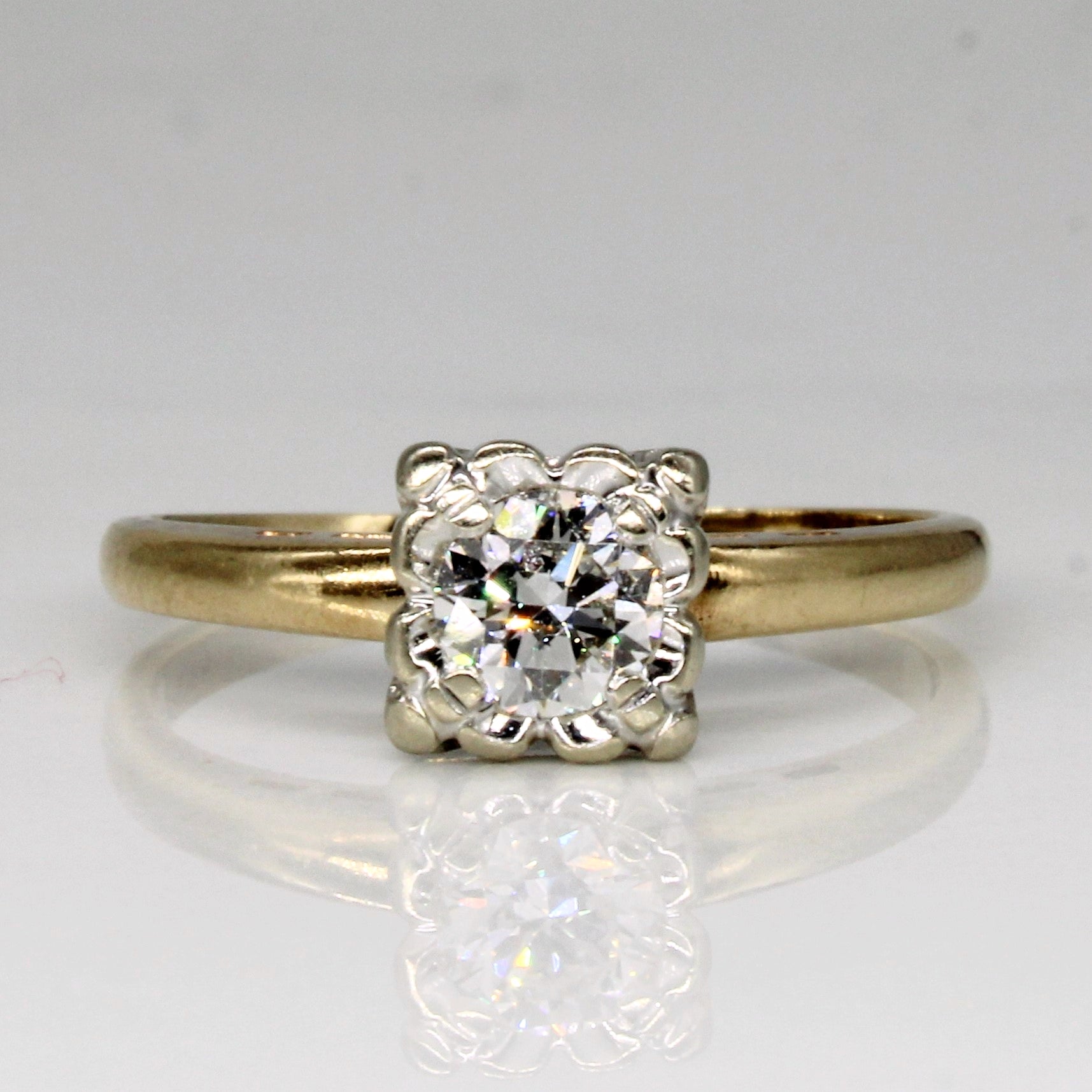 Mid Century Transitional Cut Diamond Engagement Ring | 0.33ct | SZ 7 |