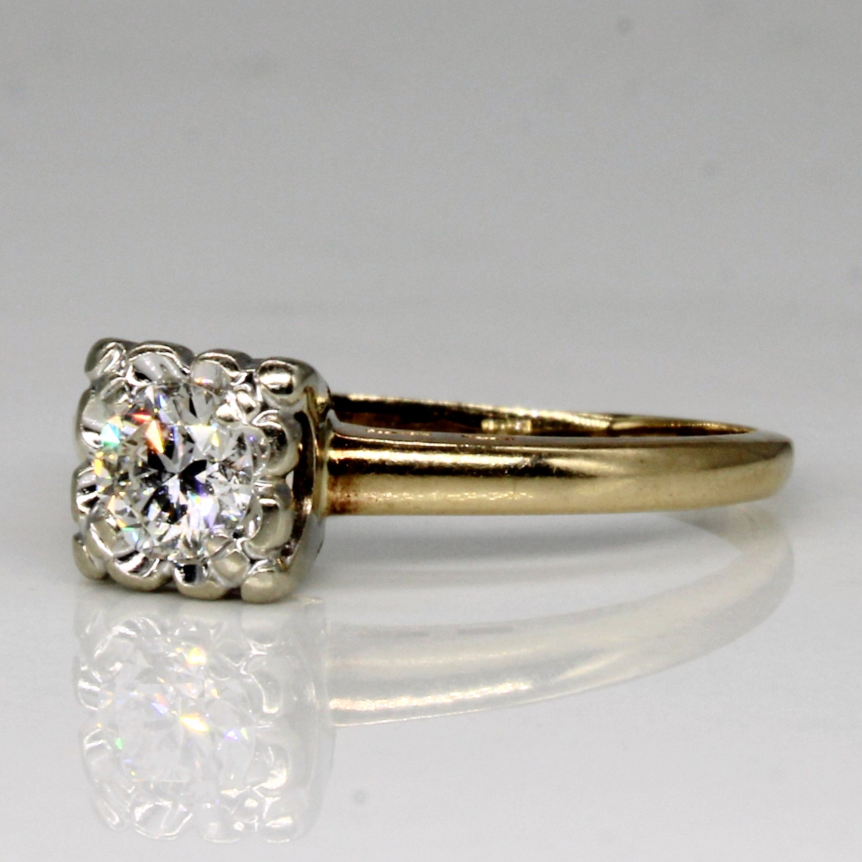 Mid Century Transitional Cut Diamond Engagement Ring | 0.33ct | SZ 7 |