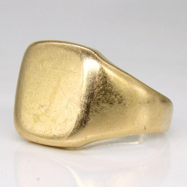 18k Yellow Gold Square Face Ring | SZ 10 |