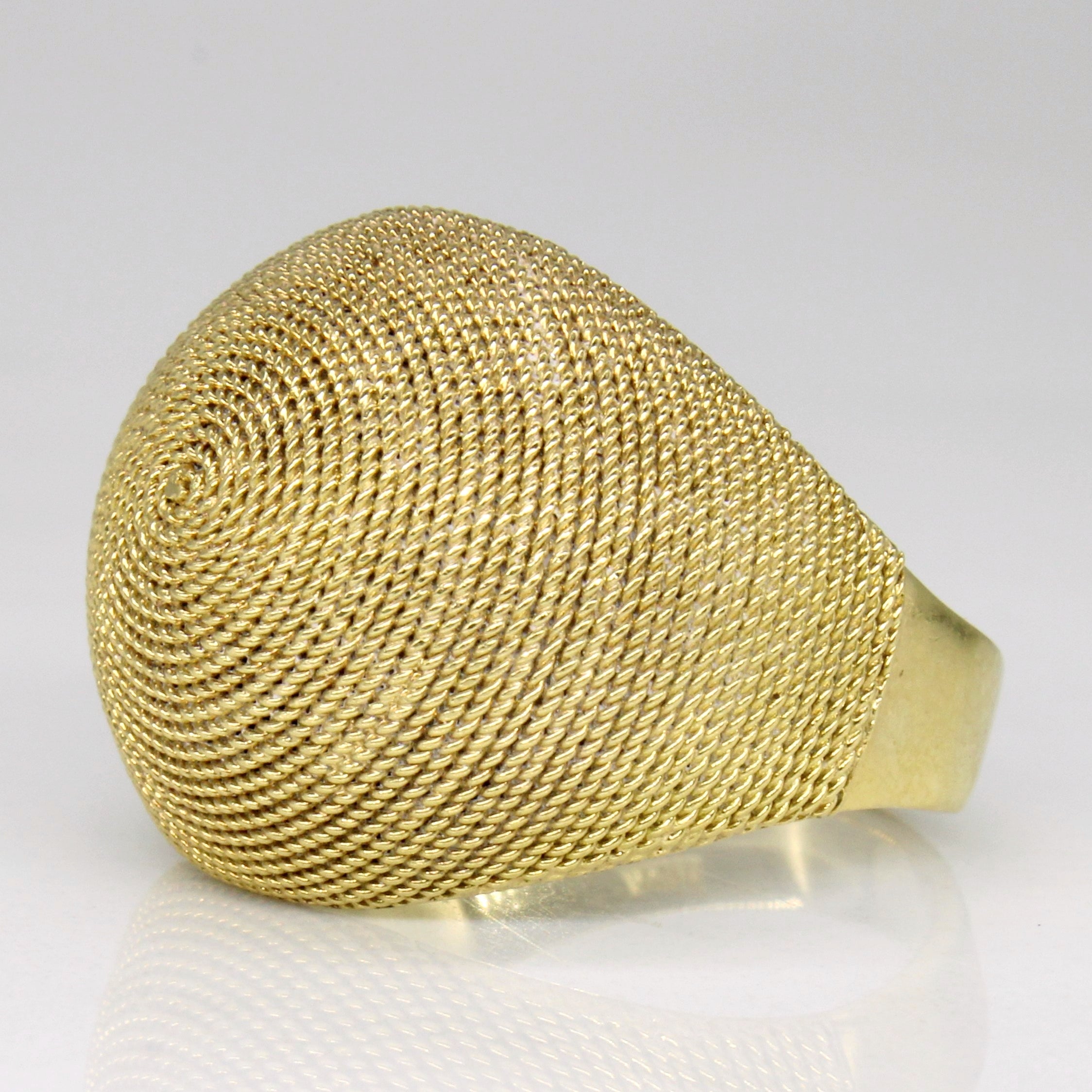 Bague tourbillon en or jaune 18 carats | Taille 5,5 | 