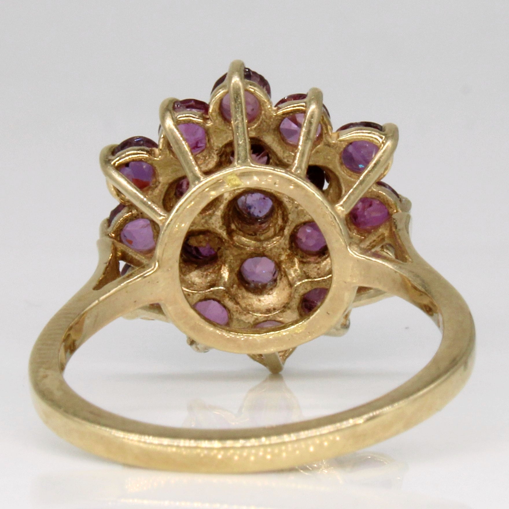 1978 Hallmarked High Set Ruby Cluster Ring | 1.54ctw | SZ 6.5 |