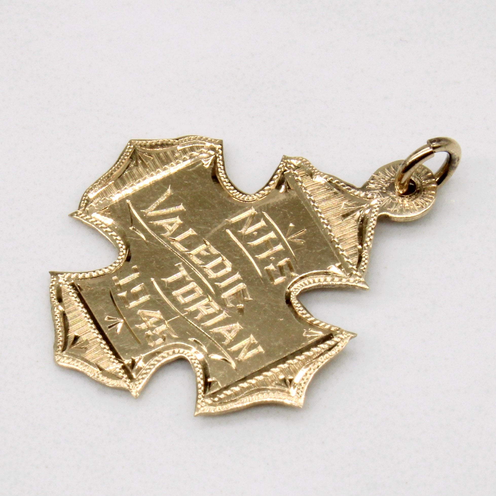 10k Yellow Gold Engraved "NHS Valedictorian 1945" Pendant