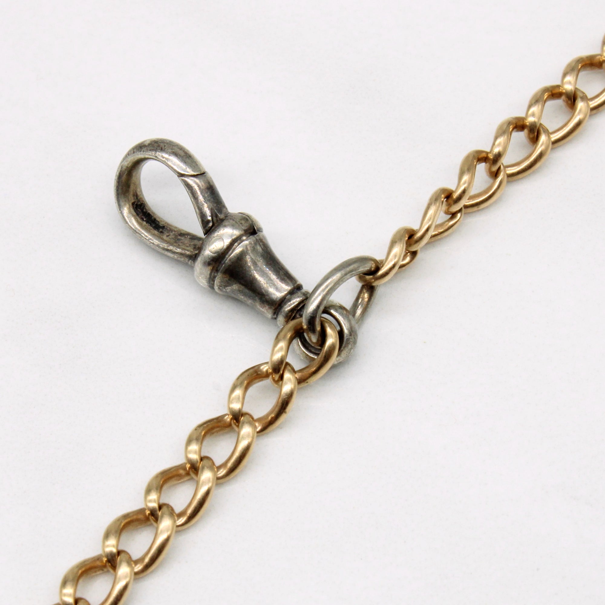 14k Gold & Sterling Silver Watch Chain | 16