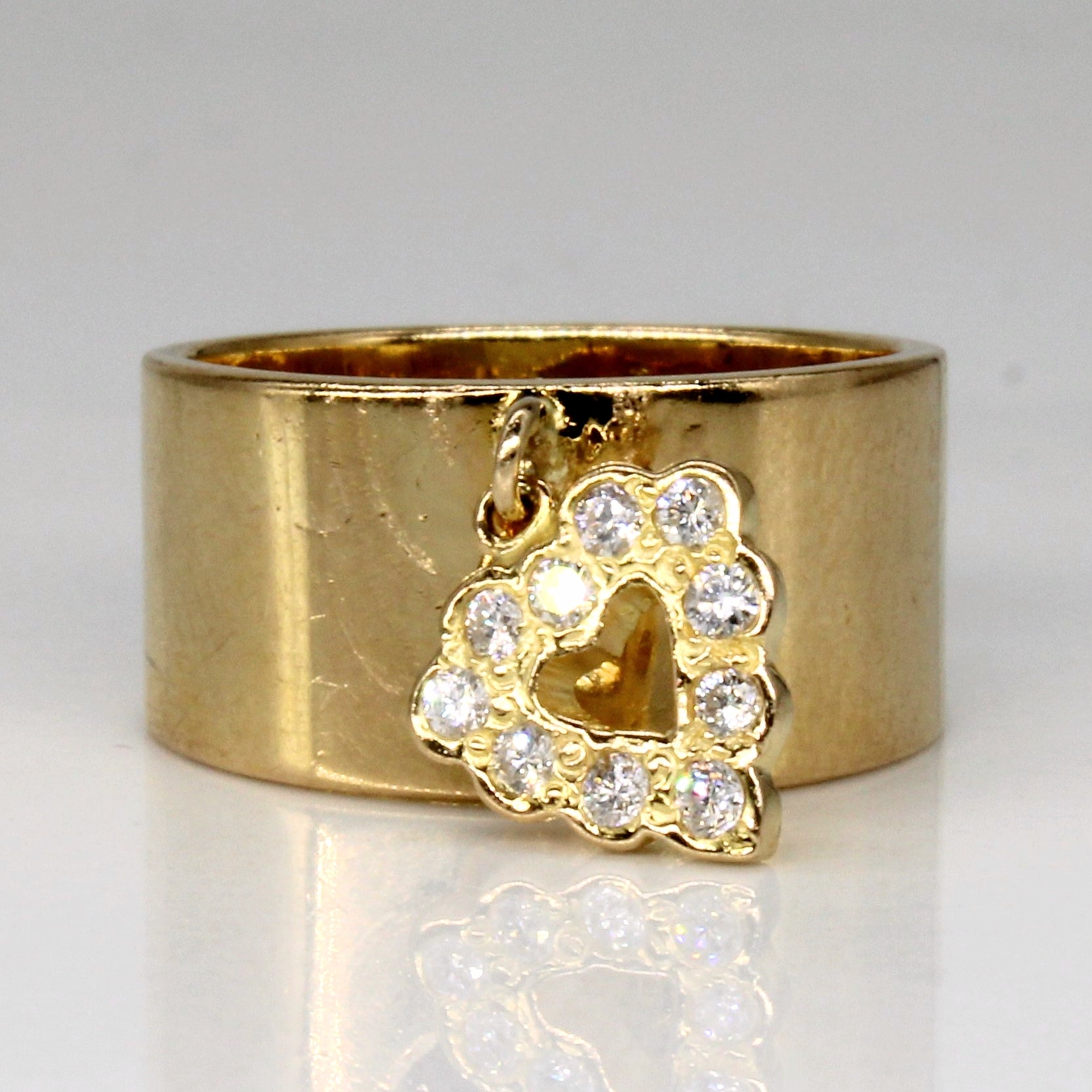 Diamond Heart Charm Ring | 0.10ctw | SZ 3.5 |