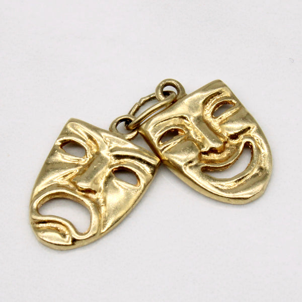 14k Yellow Gold Comedy & Tragedy Mask Charm