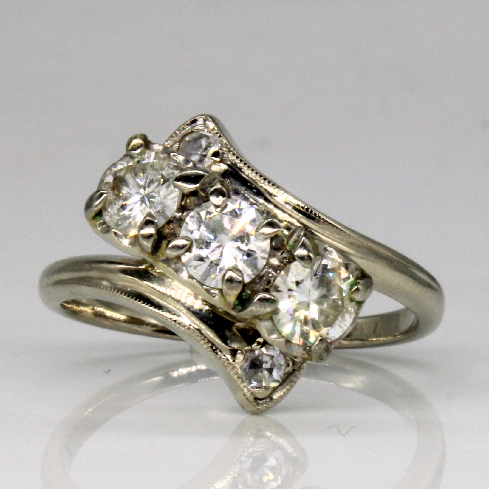 Diamond Waterfall Engagement Ring | 0.82ctw | SZ 6.5 |