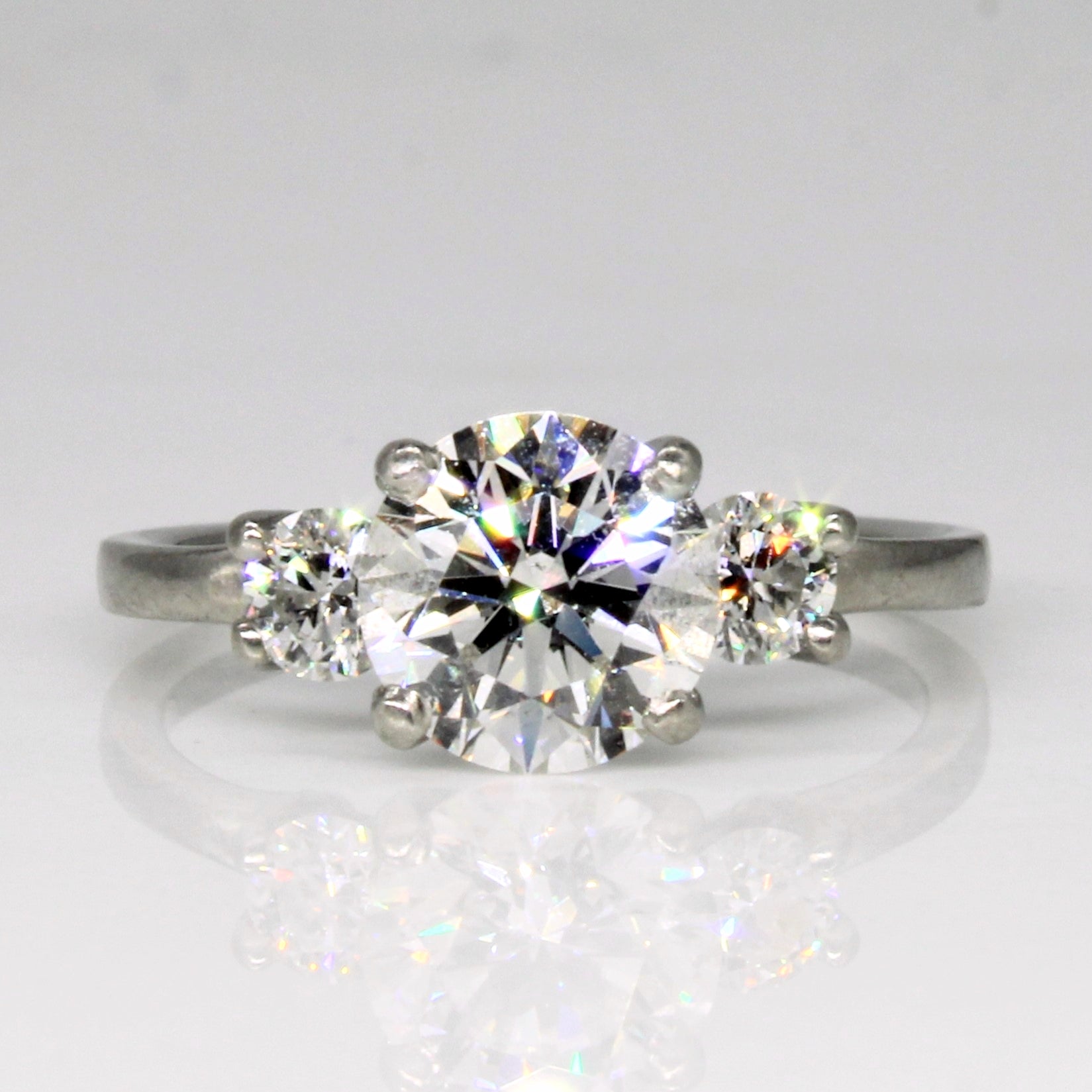 Three Stone GIA Certified Diamond Engagement Ring | 1.60ctw SI1 G Ex | SZ 5 |