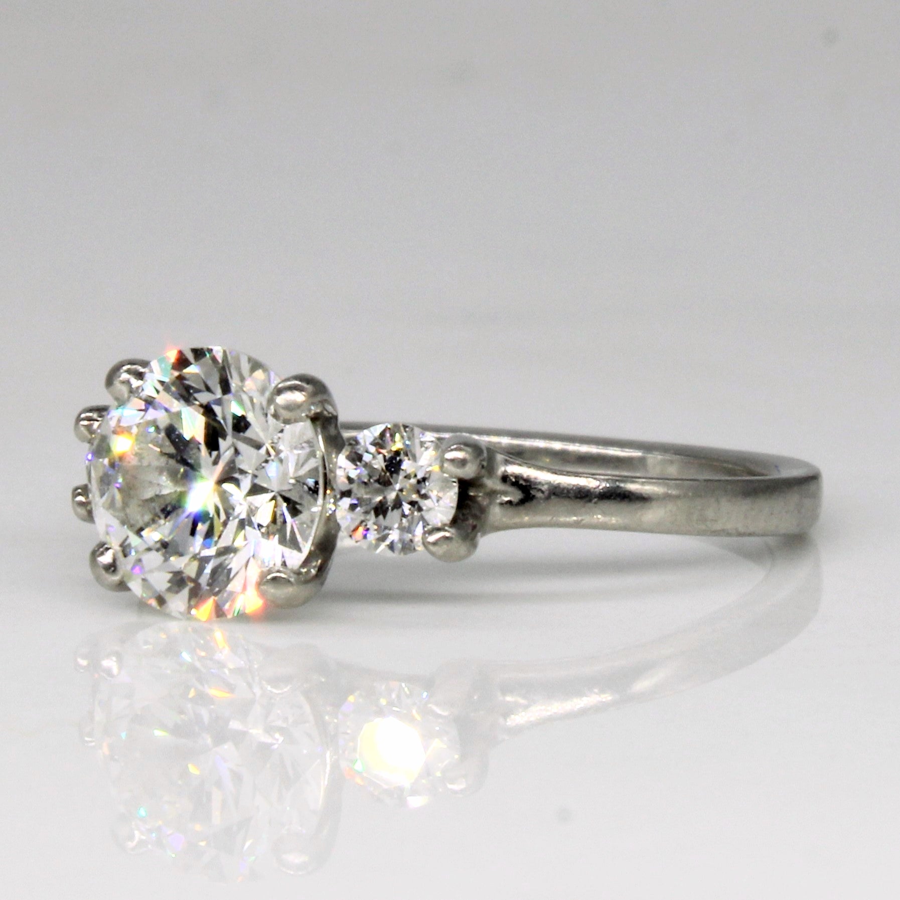 Three Stone GIA Certified Diamond Engagement Ring | 1.60ctw SI1 G Ex | SZ 5 |