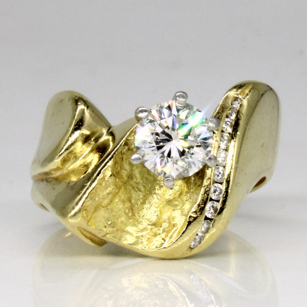 Abstract Diamond Engagement Ring | 0.75ctw | SZ 6.25 |