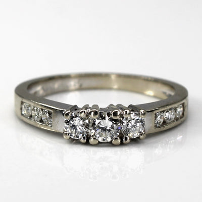 Three Stone Diamond with Accents Ring | 0.47ctw | SZ 6 |