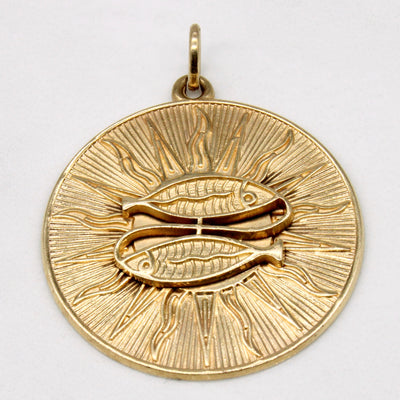 10k Yellow Gold Pisces Charm