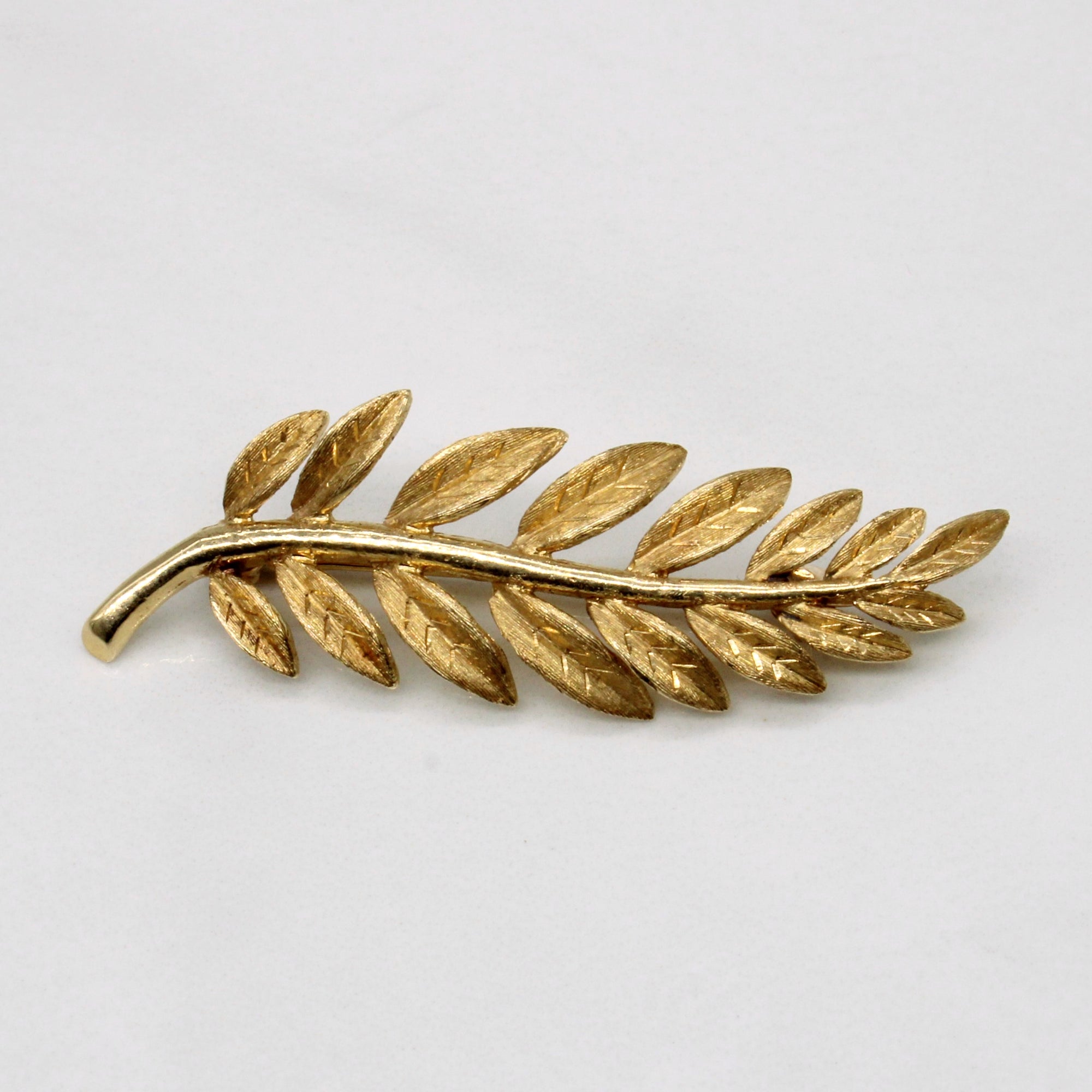 14k Yellow Gold Branch Brooch