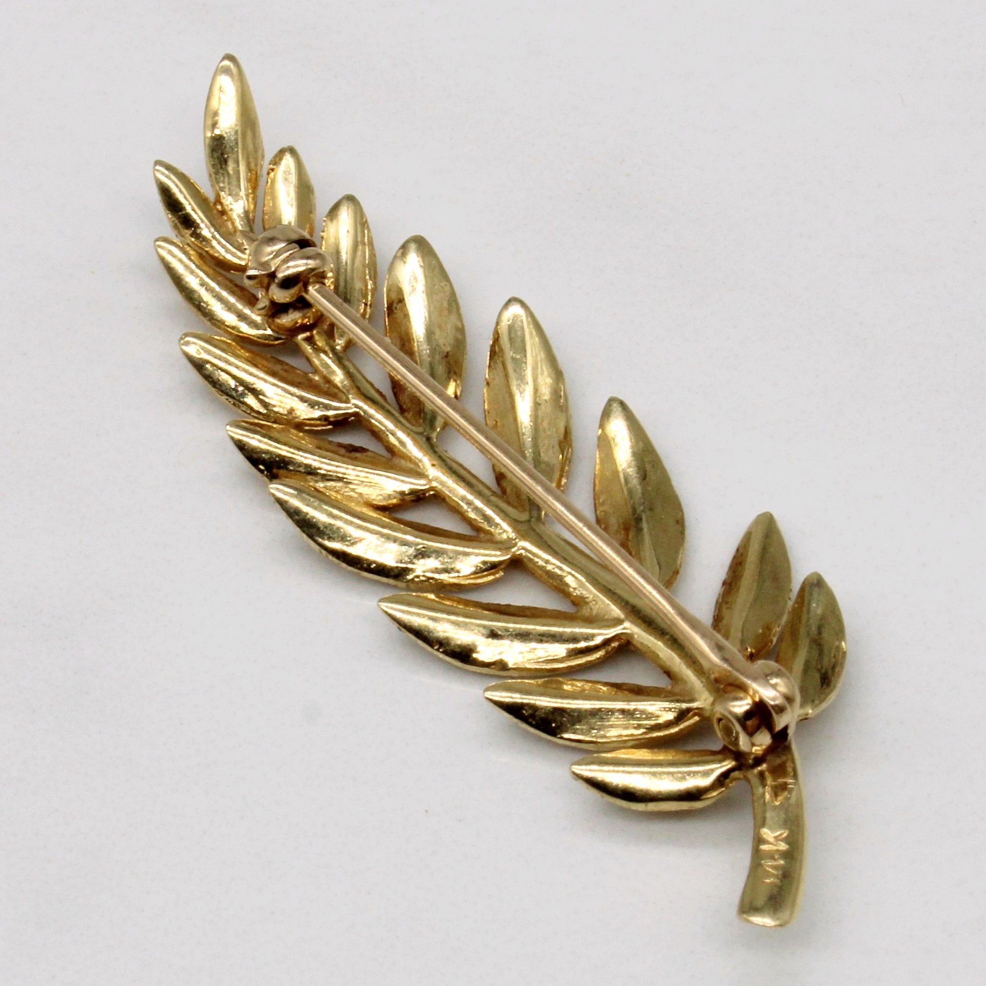 14k Yellow Gold Branch Brooch