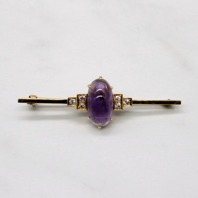 Art Deco Amethyst & Diamond Brooch | 7.00ct, 0.30ctw |