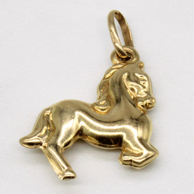 10k Yellow Gold Horse Charm