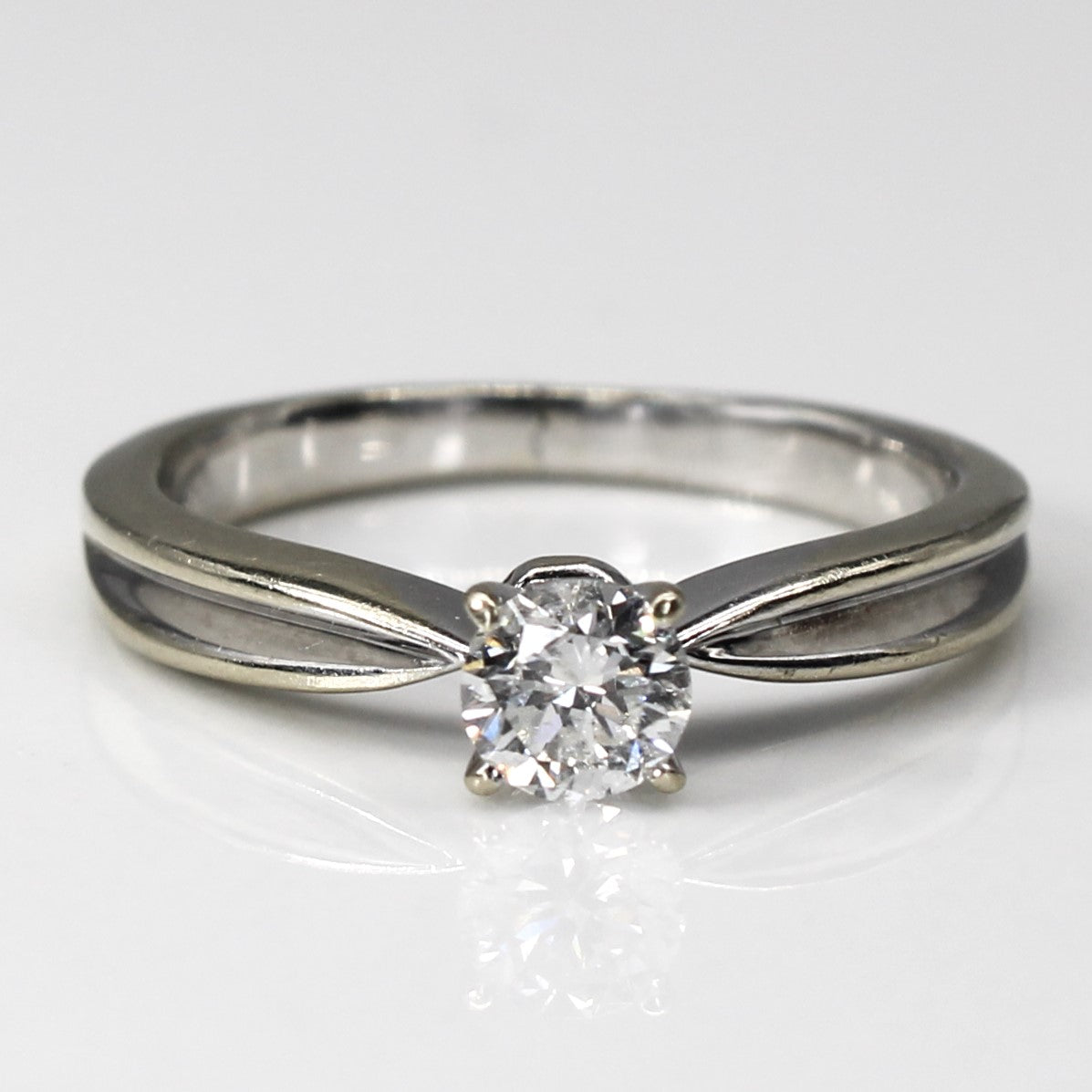 Solitaire Diamond White Gold Ring | 0.31ct | SZ 5.5 |