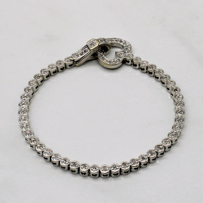 Diamond Heart Closure Bracelet | 0.50ctw | 6.5