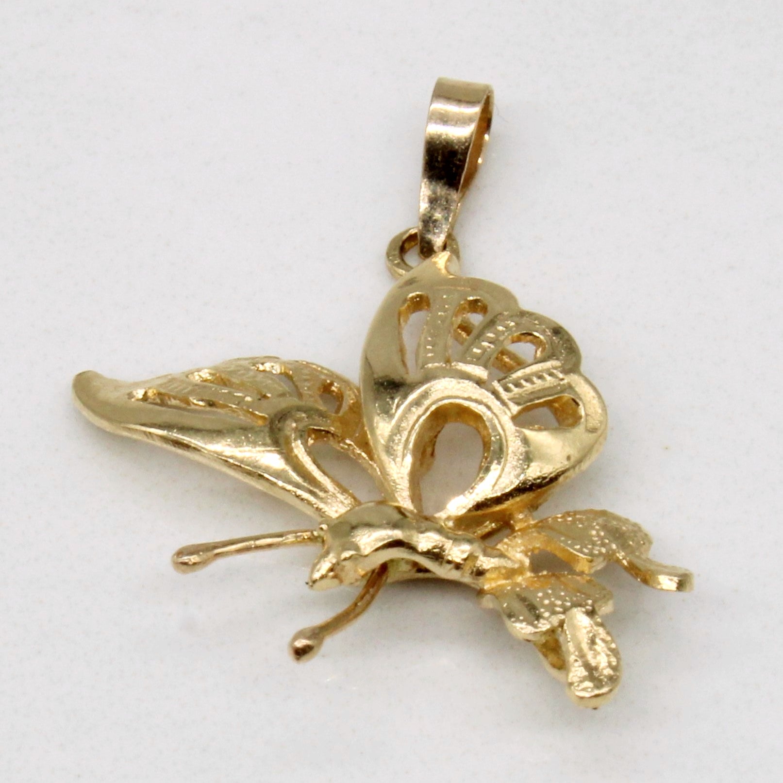 14k Yellow Gold Butterfly Charm