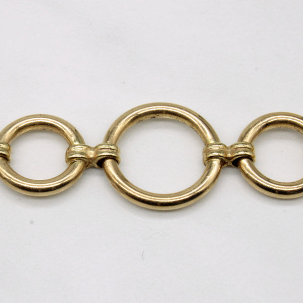 9k Yellow Gold Circle Link Bracelet | 7.25