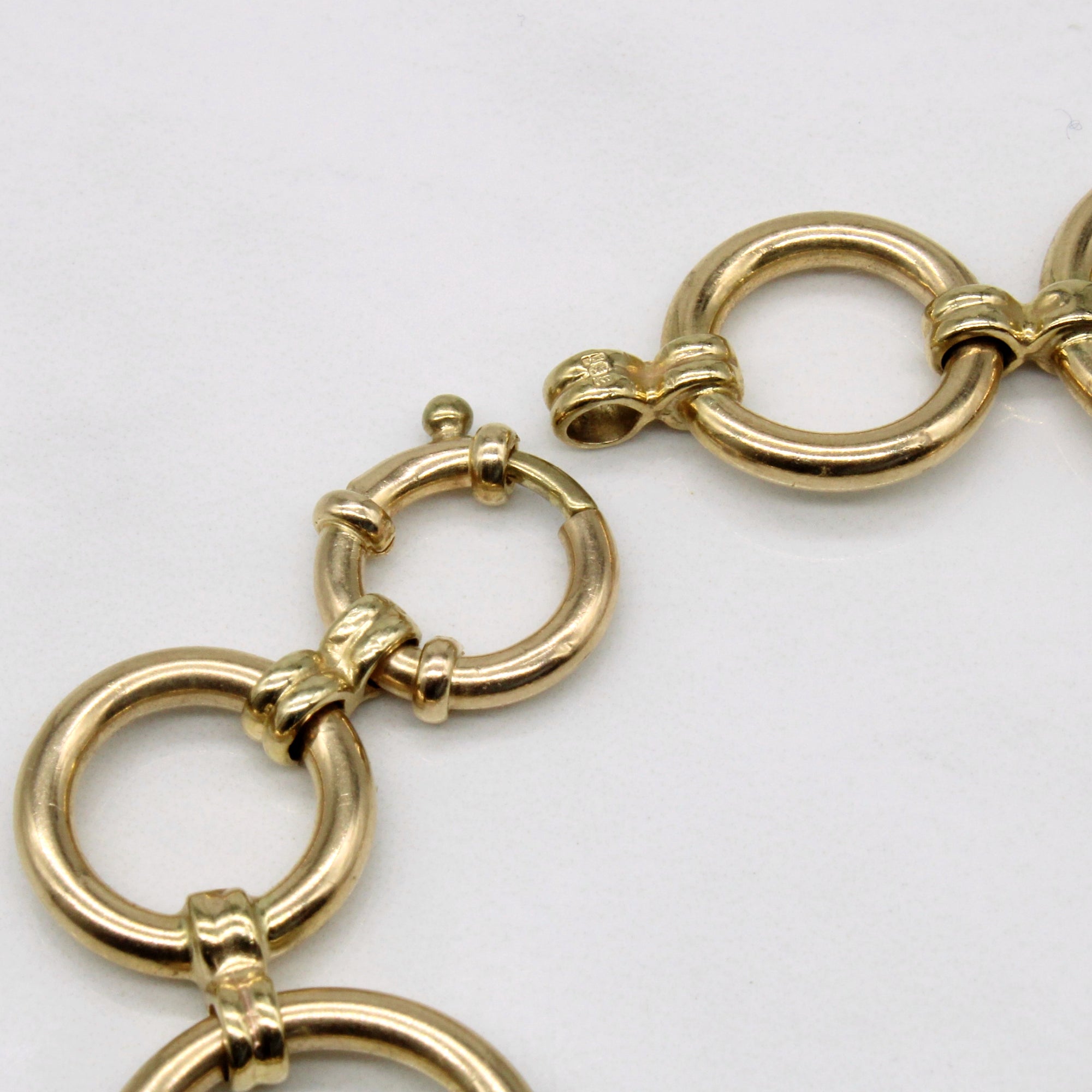 9k Yellow Gold Circle Link Bracelet | 7.25