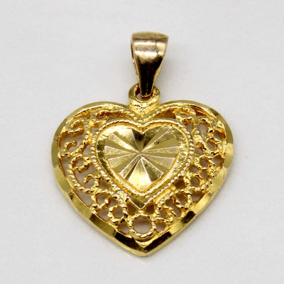 18k Yellow Gold Heart Charm