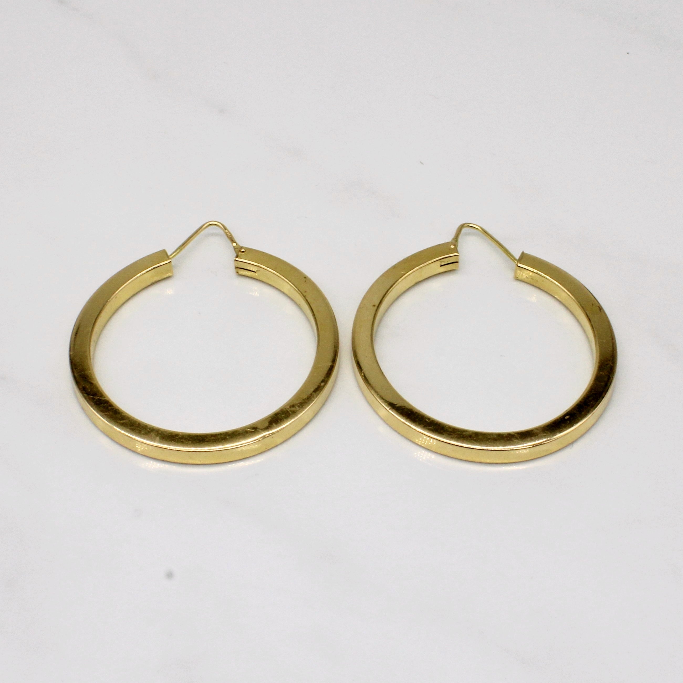 18k Yellow Gold Large Hoop Earrings