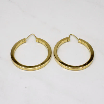 18k Yellow Gold Large Hoop Earrings