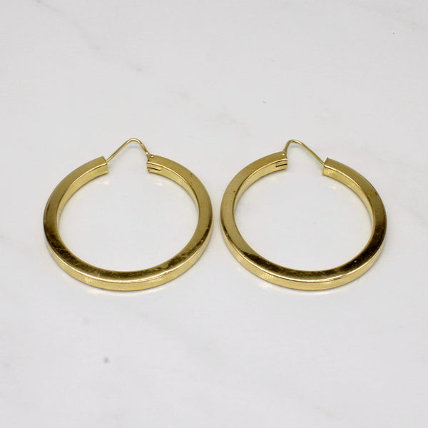 18k Yellow Gold Large Hoop Earrings