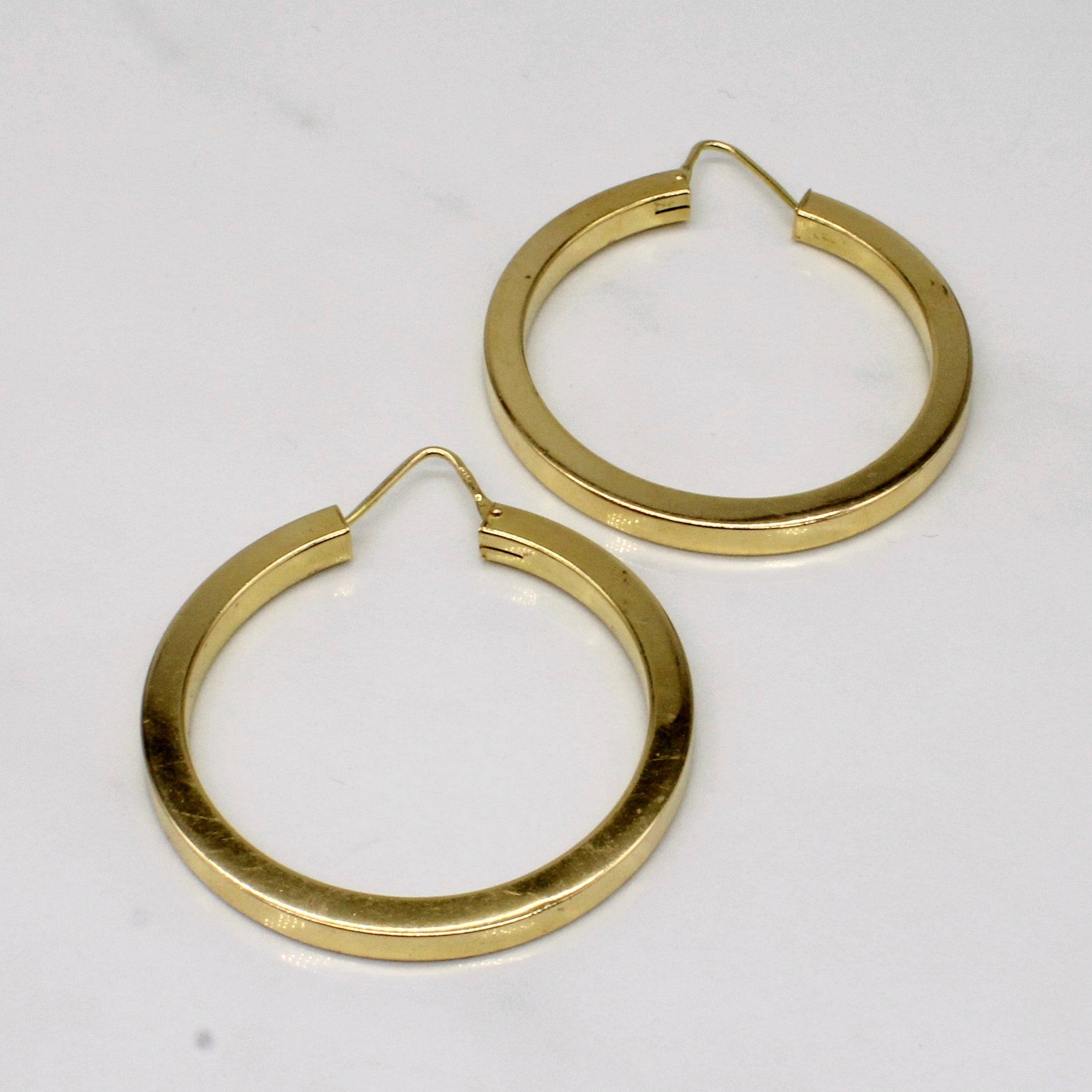 18k Yellow Gold Large Hoop Earrings