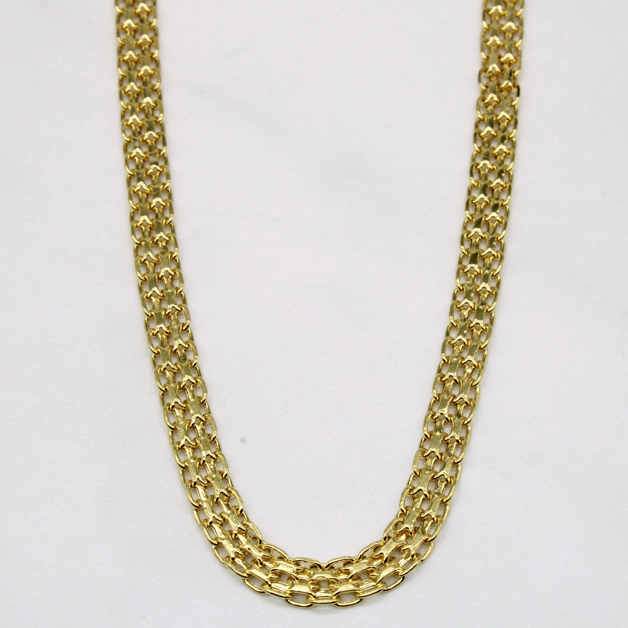 14k Yellow Gold Flat Link Chain | 17
