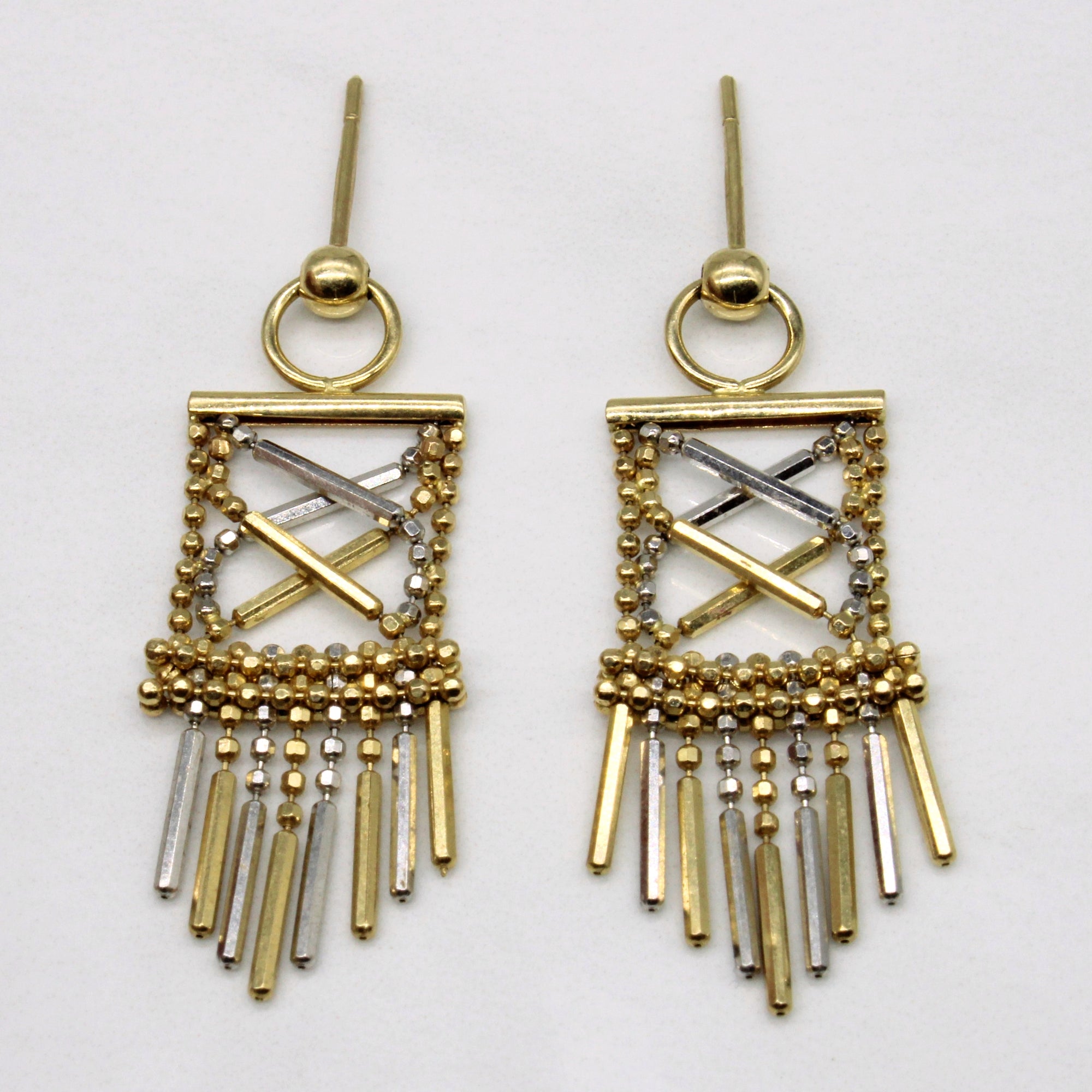 14k Two Tone Gold Earrings