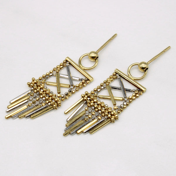 14k Two Tone Gold Earrings