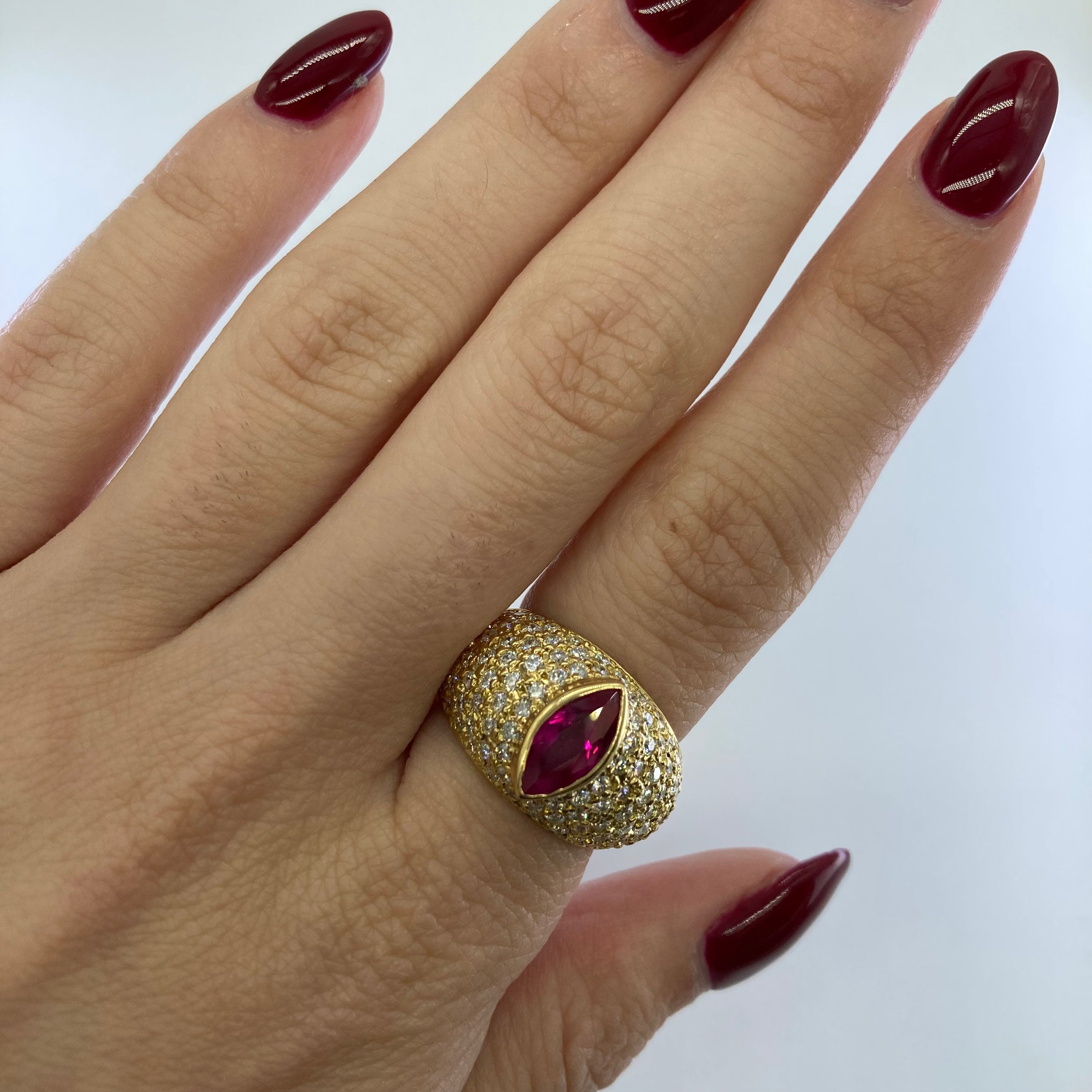 Diamond & Ruby Cocktail Ring | 1.53ctw, 1.13ct | SZ 6.25 |