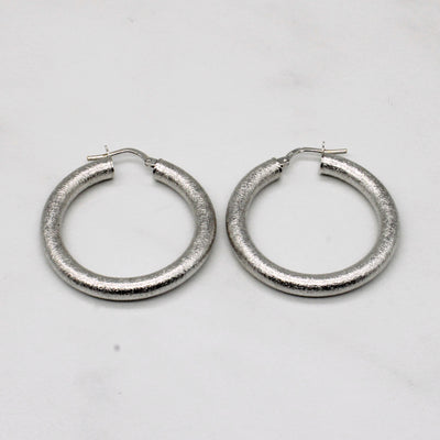 14k White Gold Hoop Earrings