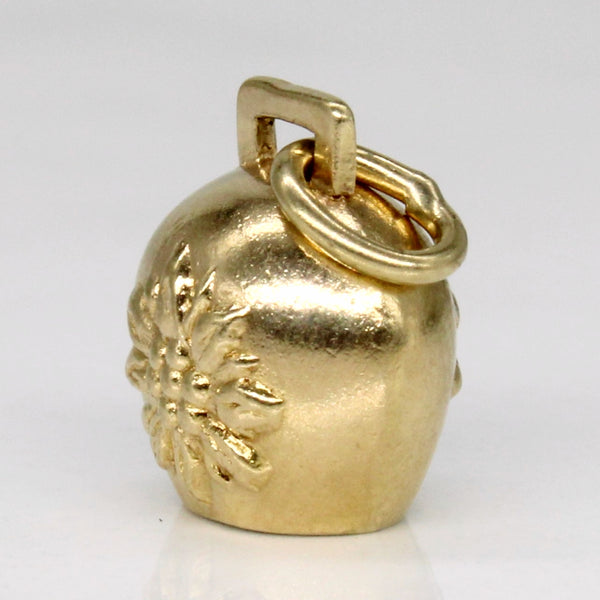 9k Yellow Gold Flower Bell Charm