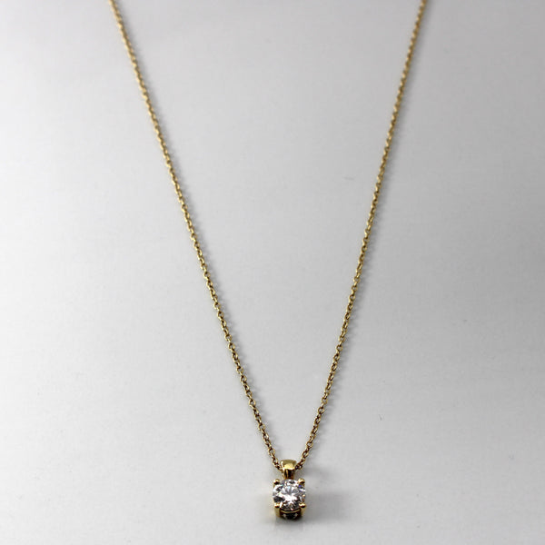 'Birks' Solitaire Diamond Pendant Necklace | 0.43ct | 18