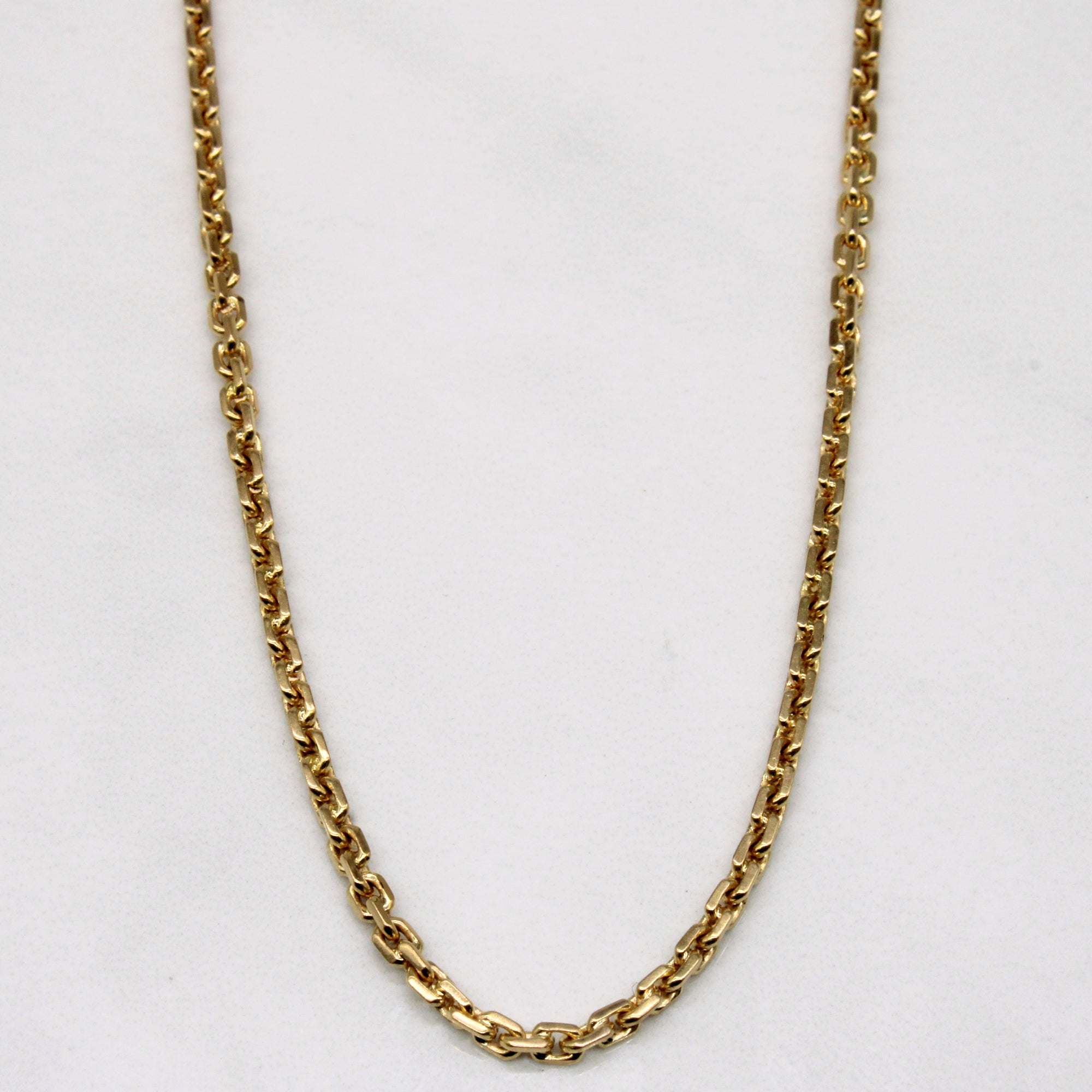 18k Yellow Gold Rectangle Link Chain | 20