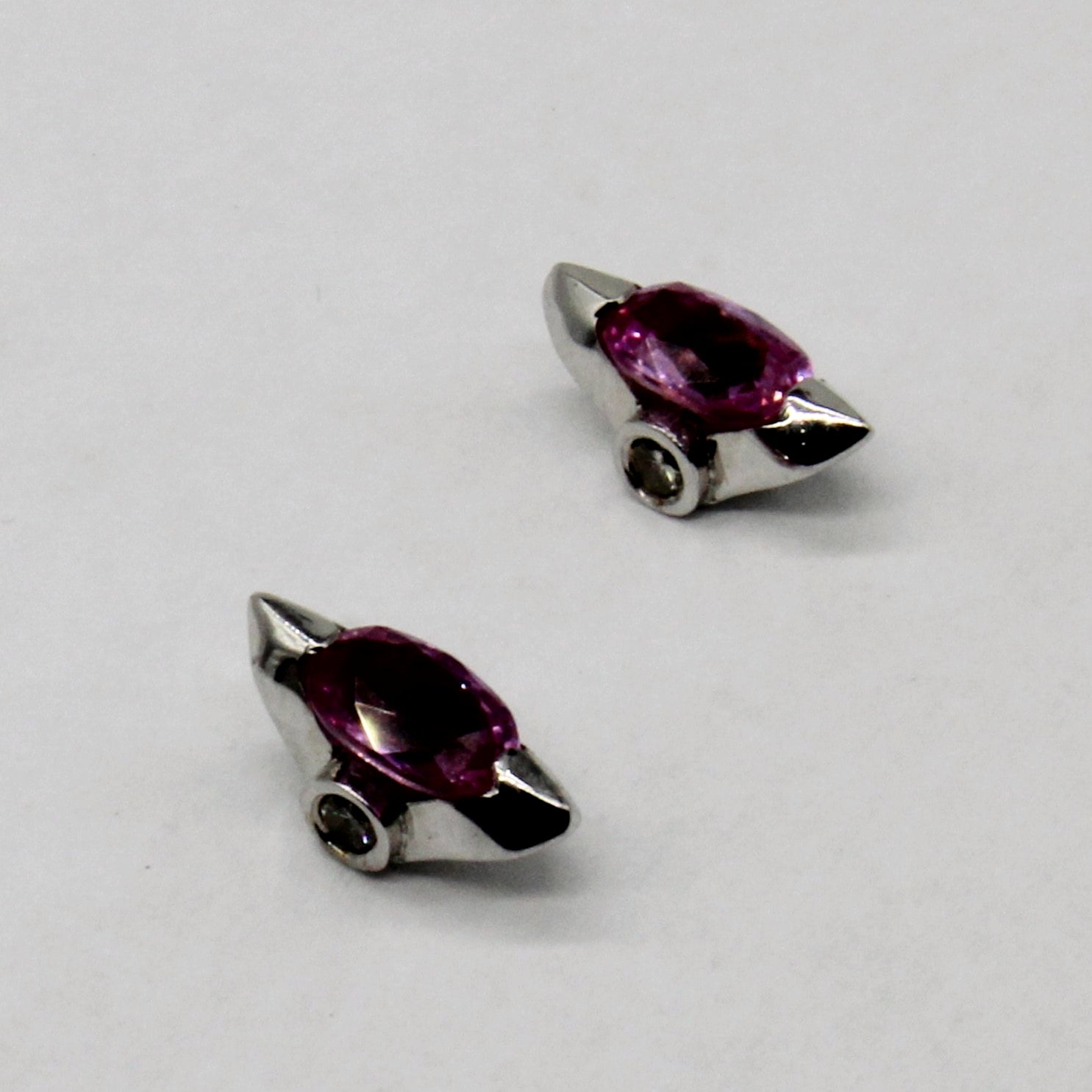 Pink Sapphire & Diamond Earrings | 1.00ctw, 0.10ctw |