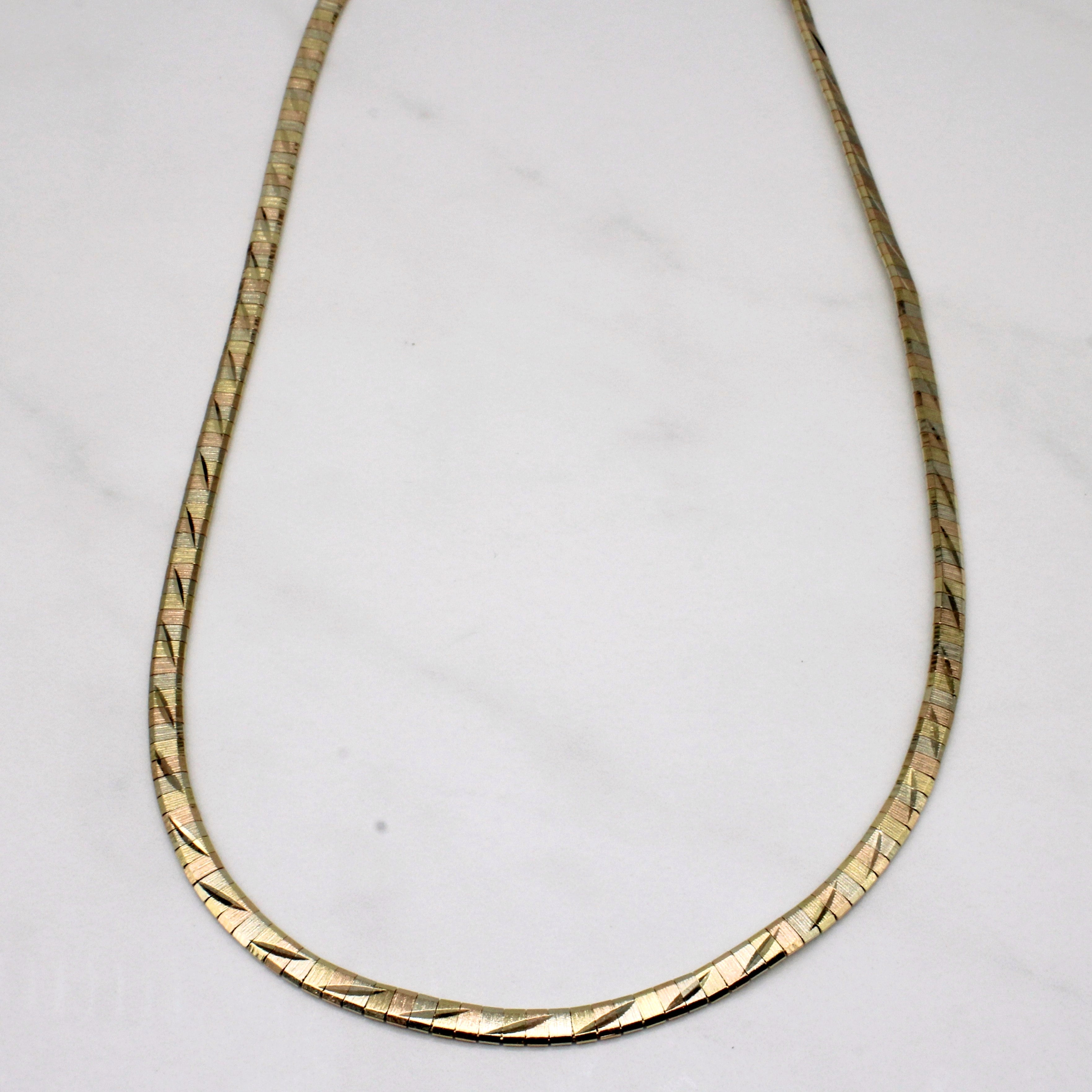 14k Tri Tone Gold Necklace | 16" |