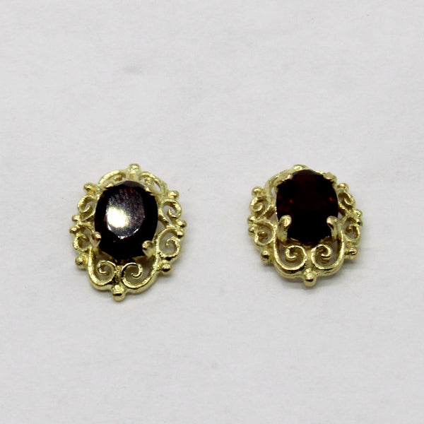 London 1978 Garnet Lattice Earrings | 1.60ctw |