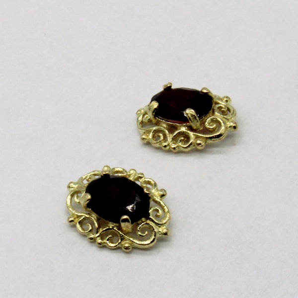 London 1978 Garnet Lattice Earrings | 1.60ctw |