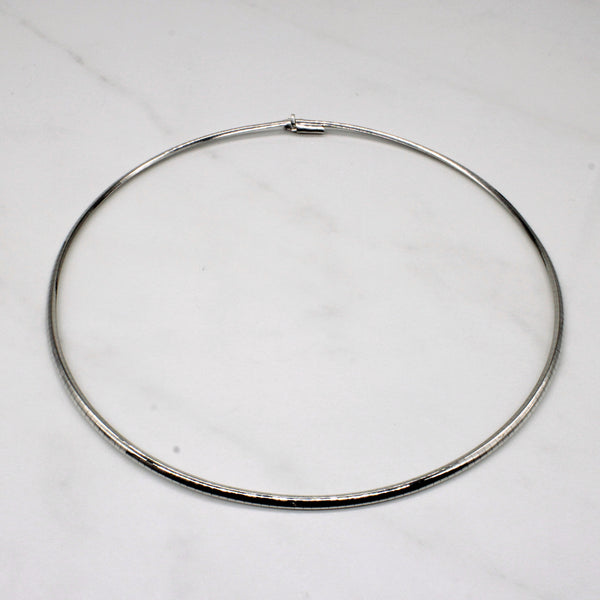 18k White Gold Flat Link Necklace | 16