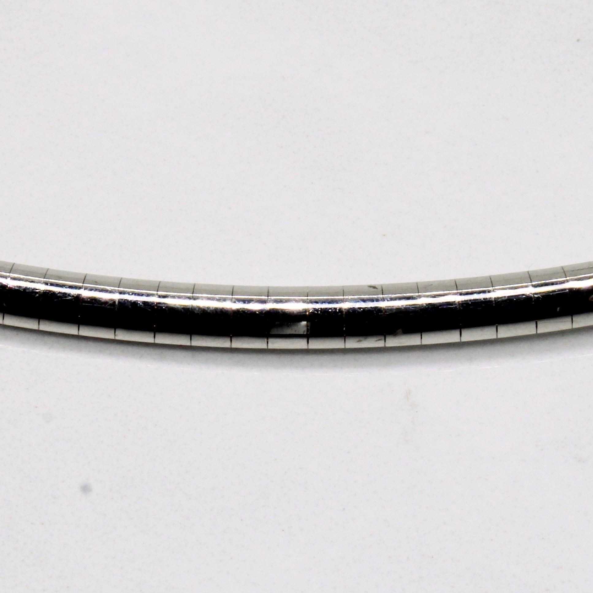 18k White Gold Flat Link Necklace | 16" |