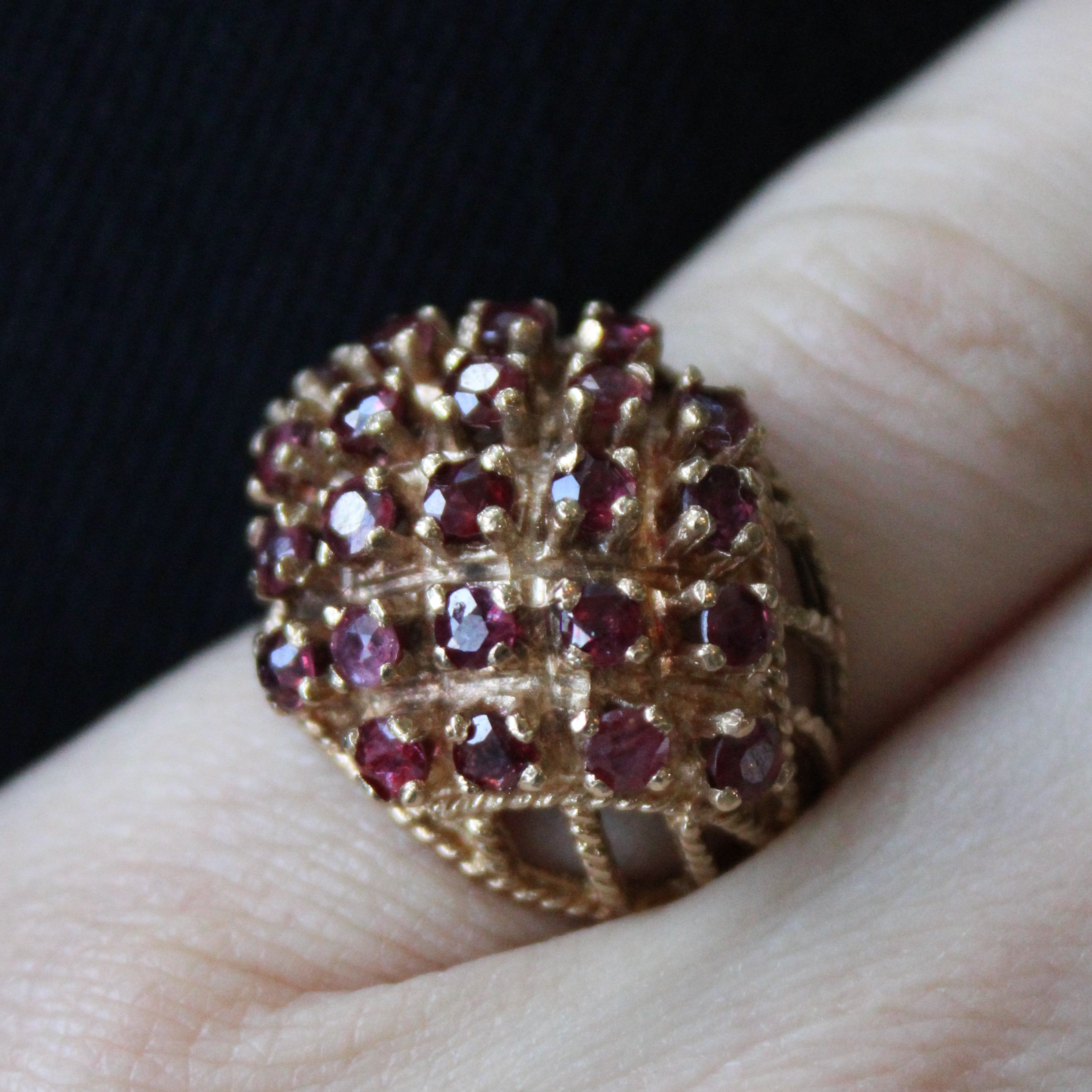 1978 Hallmarked Ruby Cluster Cocktail Ring | 1.85ctw | SZ 6 |