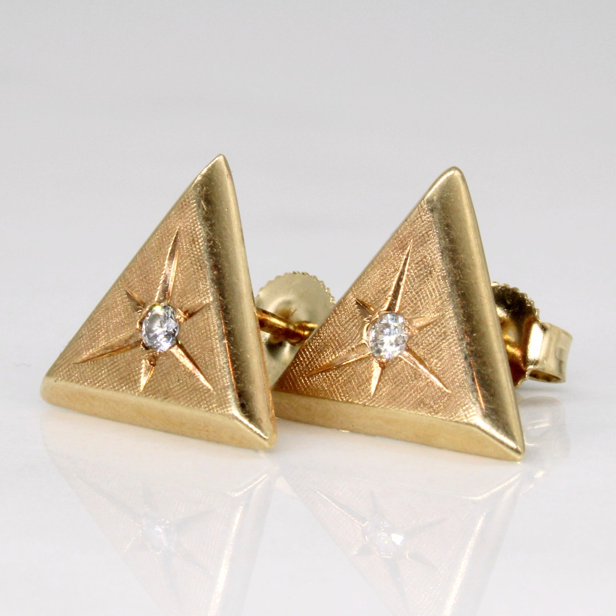 Diamond Triangle Earrings | 0.06ctw |