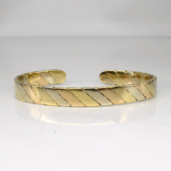 18k Tri Tone Gold Cuff Bracelet | 6.5